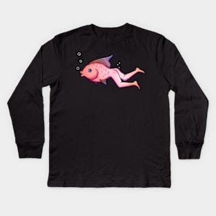 Beautiful Merman Kids Long Sleeve T-Shirt